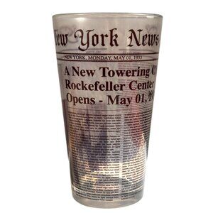 Top Of The Rock Souvenir Glass Tumbler 2013 Rockefeller Center New York News NYC